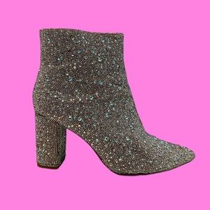 Betsey Johnson Rhinestone Heeled Boots